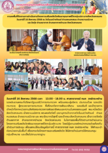 การลงพื้นที่ติดตามการดำเนินงานโครงการเสริมพลังวัดพัฒนาคุณภาพชีวิตกลุ่มเปราะบางจังหวัดสกลนคร